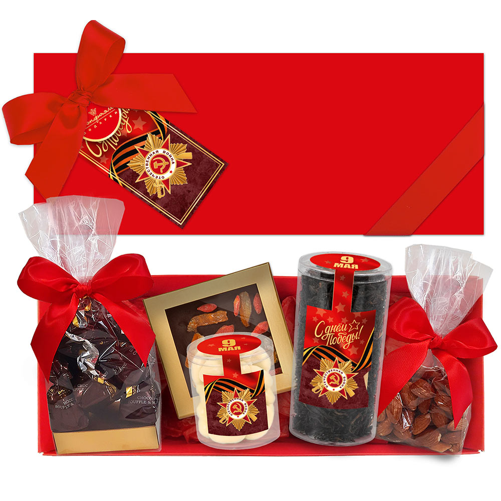 Набор "С Днем Победы!": шоколад, чай, драже