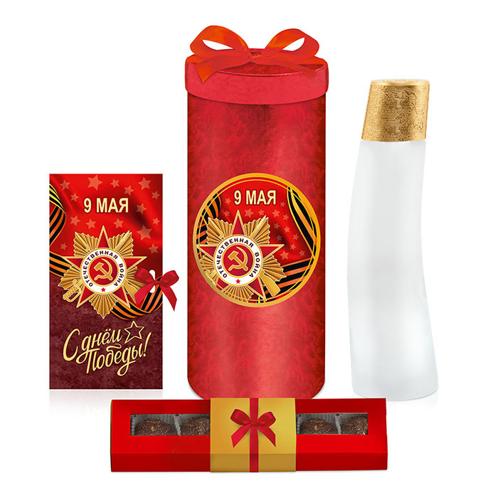 Круглый набор конфет и шоколада 9 Мая