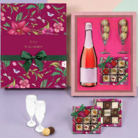 Набор: конфеты марципановые, конфеты ручной работы, ассорти, бокалы 2шт