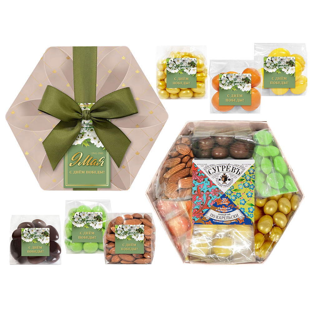 "9 мая" набор драже с орехами и цукатов
