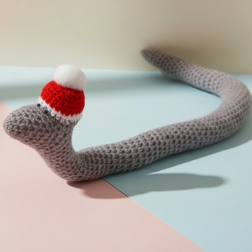 Мягкая игрушка змея серая