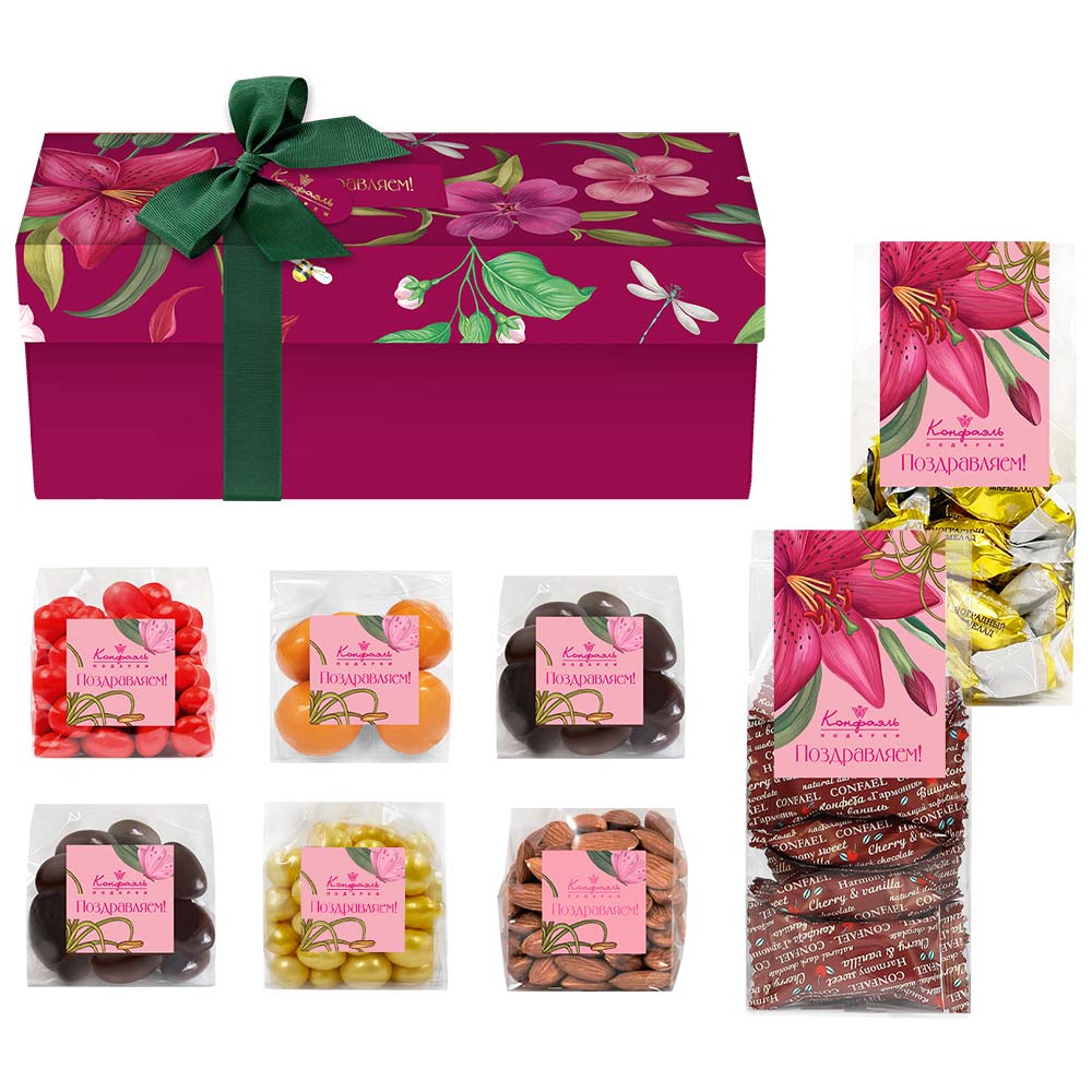 Набор: драже, конфеты глазированные, ядра орехов 765г