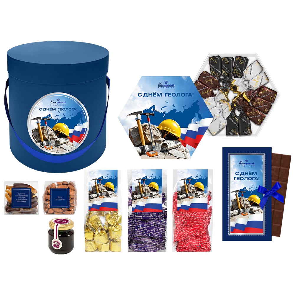 Набор: шоколад, цукаты, орехи, конфеты глазированные, варенье