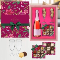 Набор: конфеты марципановые, конфеты ручной работы, ассорти, бокалы 2шт