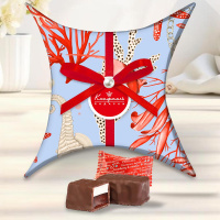 Подушечка большая с конфетами мармелад-суфле (клубника и ваниль) 105г