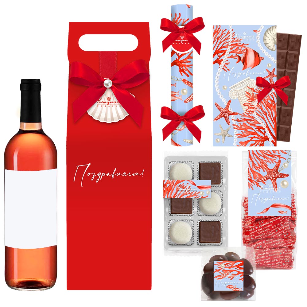 Набор: шоколад, сухофрукты, суфле, драже