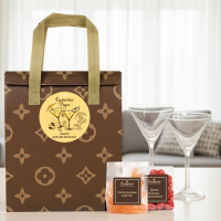 Набор для вечеринки: 2 коктейльных бокала, драже клюква, цукаты апельсиновые 195г