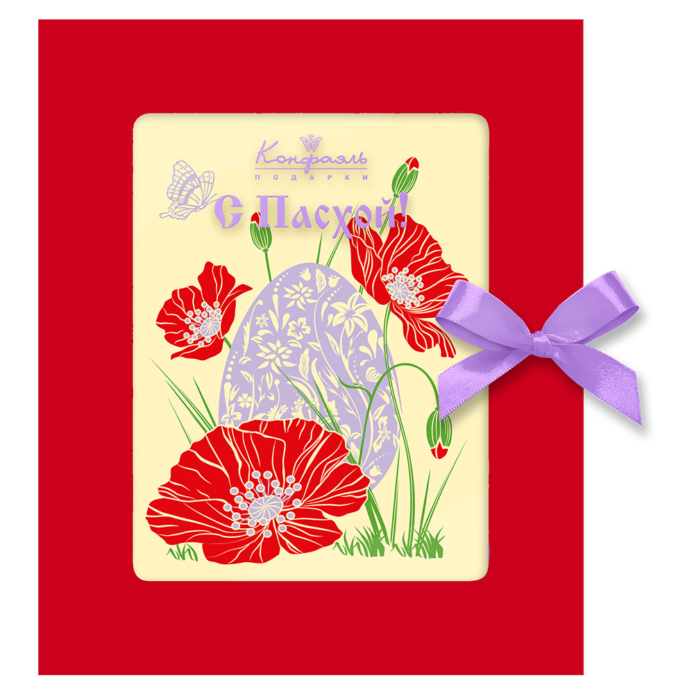 Шоколад белый открытка с Пасхой 100г