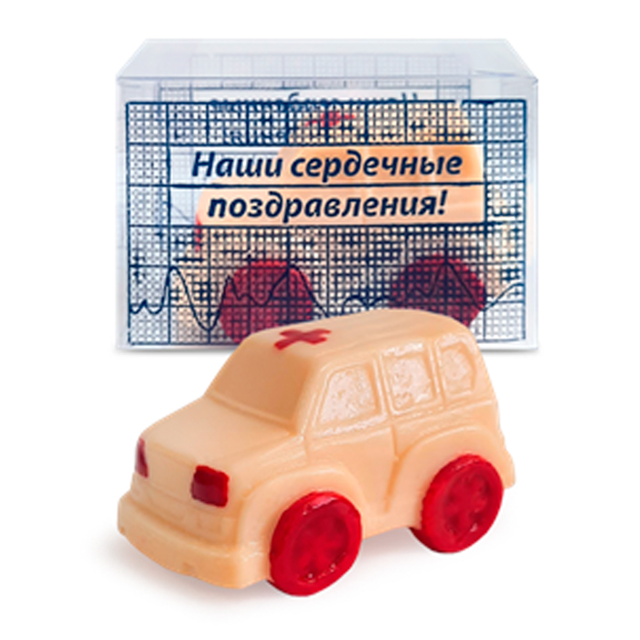 Машина скорой помощи из белого шоколада 35г