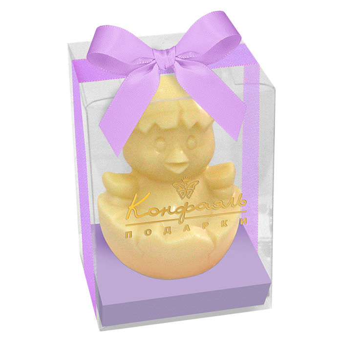 Скульптура из белого шоколада цыпленок 40г