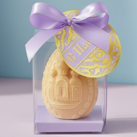 Барельефное яйцо из белого шоколада С Пасхой! 105г