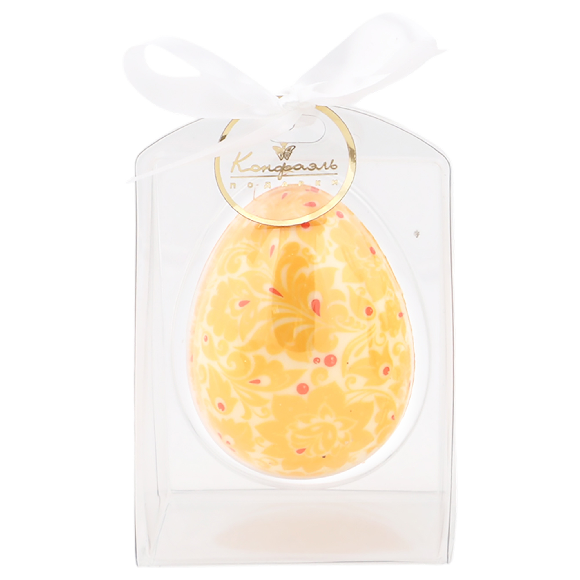 Шоколадное яйцо с желтым декором