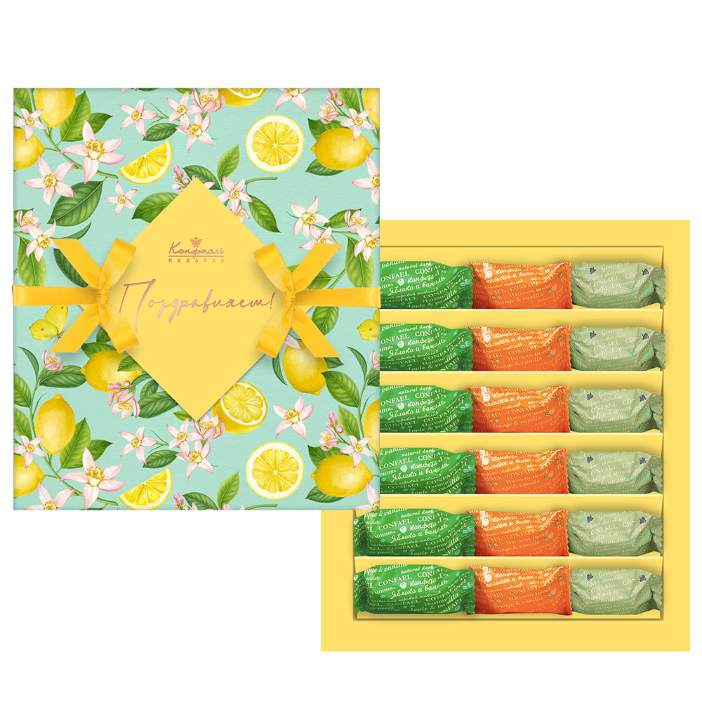 Мармелад-суфле в горьком шоколаде (яблоко и ваниль, апельсин и ваниль, виноград и ваниль) 270г