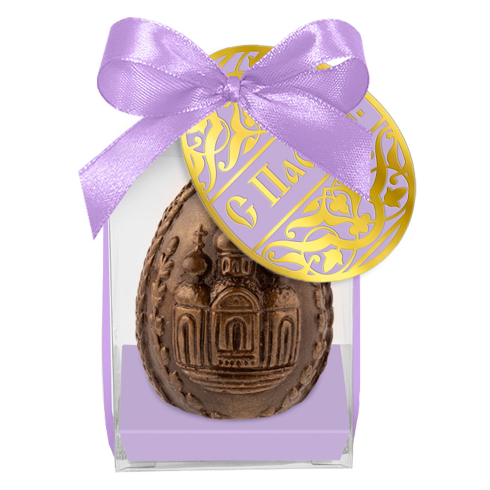 Барельефное яйцо из молочного шоколада с Пасхой! 105г