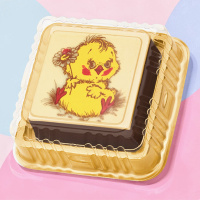 Ванильное суфле с декором цыпленок 20г