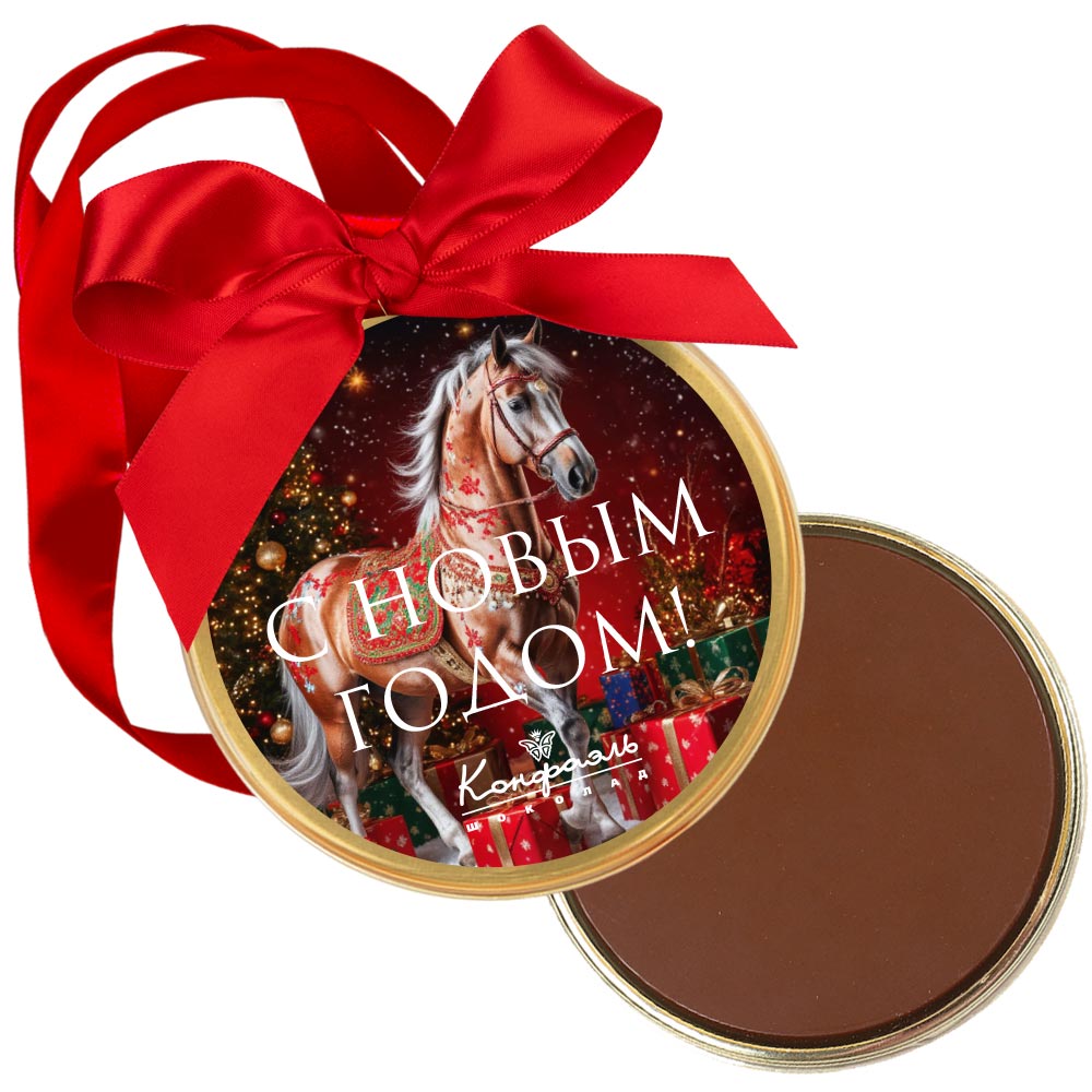 «Новогодняя лошадь» медаль молочный шоколад 70г