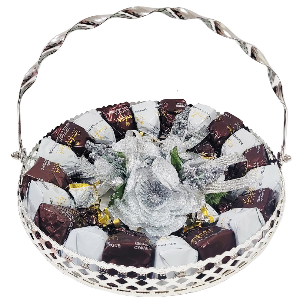 Корзина конфет суфле безе в шоколаде 290г