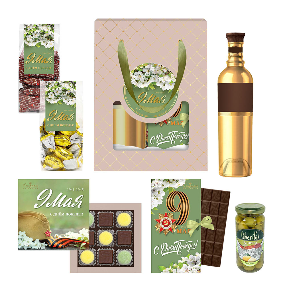 "9 мая" набор: шоколад, суфле, мармелад-суфле, оливки