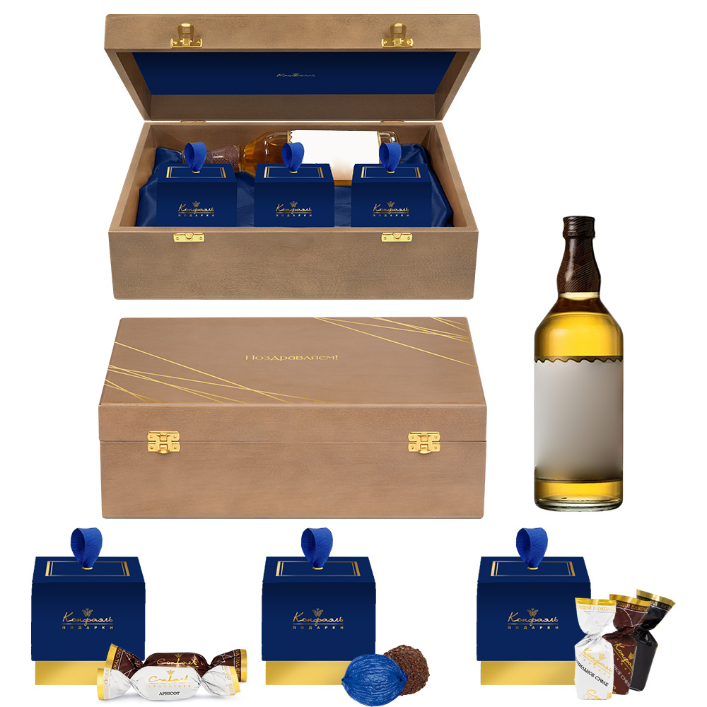 Шкатулка: конфеты марципановые, суфле