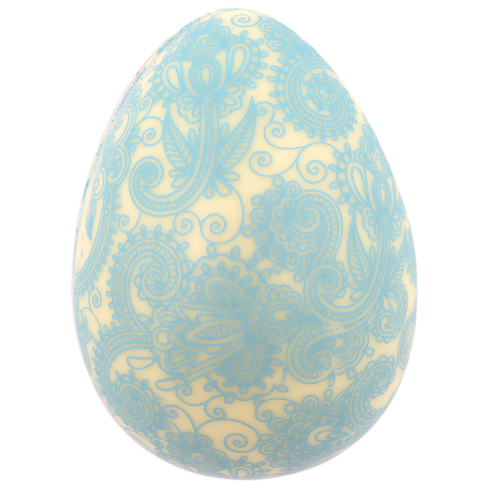 Яйцо шоколад белый фигурный с декором