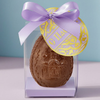 Барельефное яйцо из молочного шоколада с Пасхой! 105г