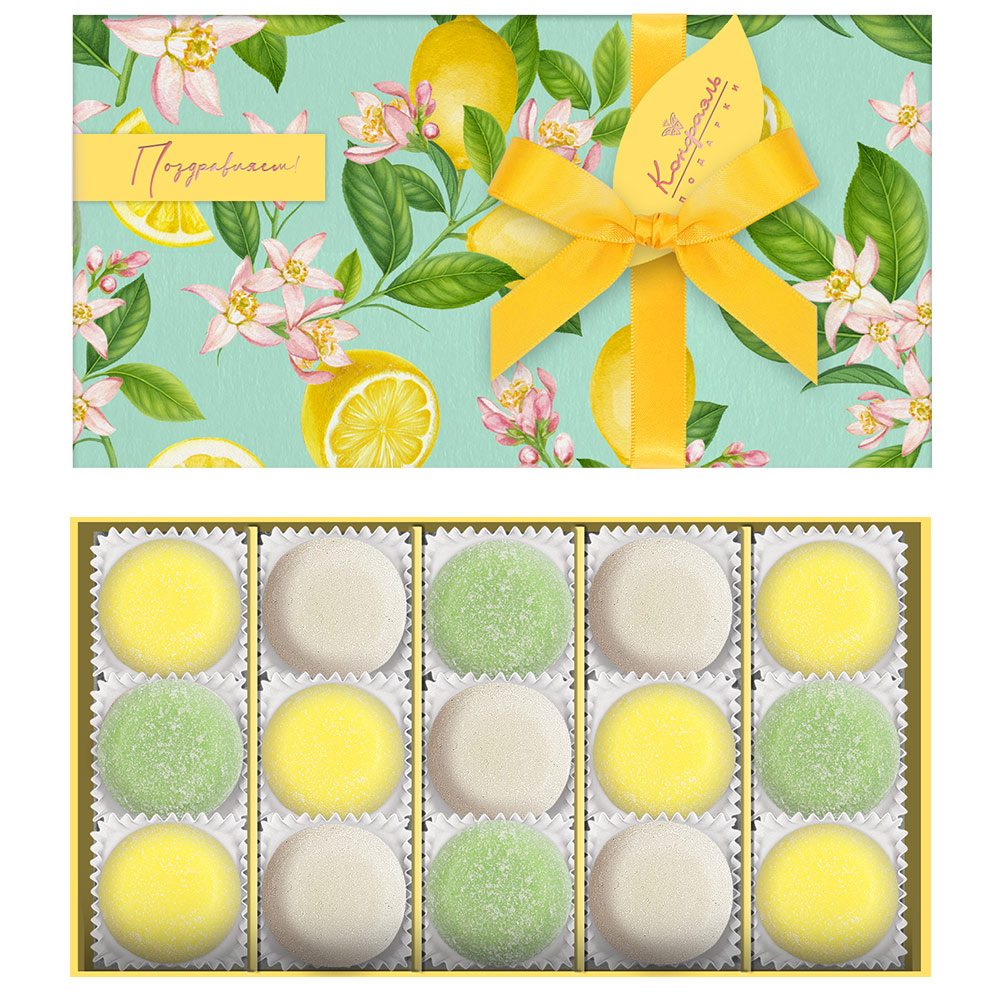 Мармелад со вкусами «Сливочная намелака», «Зеленая дыня», «Банан» 255г