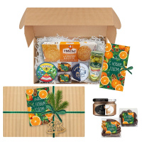 Набор шоколада и конфет: драже, цукаты, оливки, паштет, чай