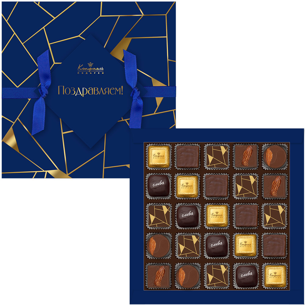 Шоколадные конфеты «ассорти», шоколад молочный с миндалем, сухофрукты, банановое суфле горьком шоколаде 200г