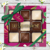 Шоколадные конфеты ассорти с шоколадной и кремовой начиками 95г