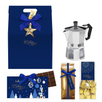 Сумочка с конфетами ассорти, кофе, кофеварка, шоколад