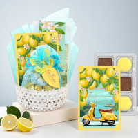 Подарочная корзина: мармелад, конфеты глазированные, конфеты "Ассорти"