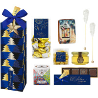 Набор с конфетами: ассорти, мармелад, драже, чай Набор с конфетами: ассорти, мармелад, драже, чай