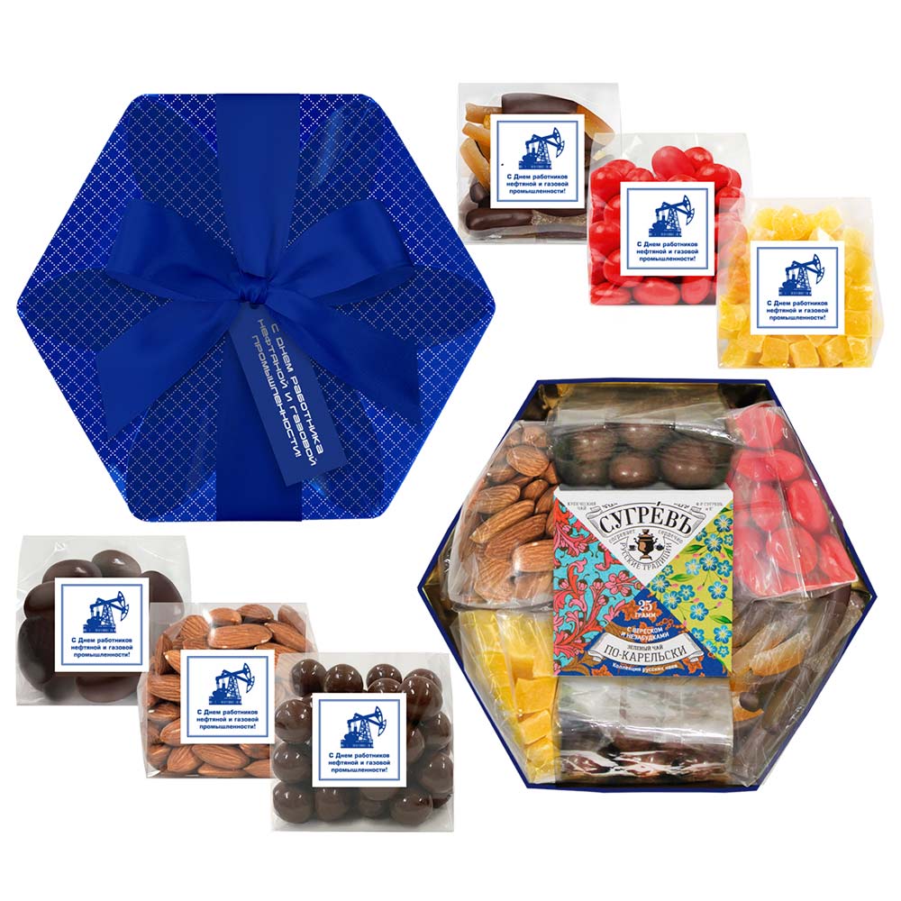 Набор цукатов, драже и чая - 