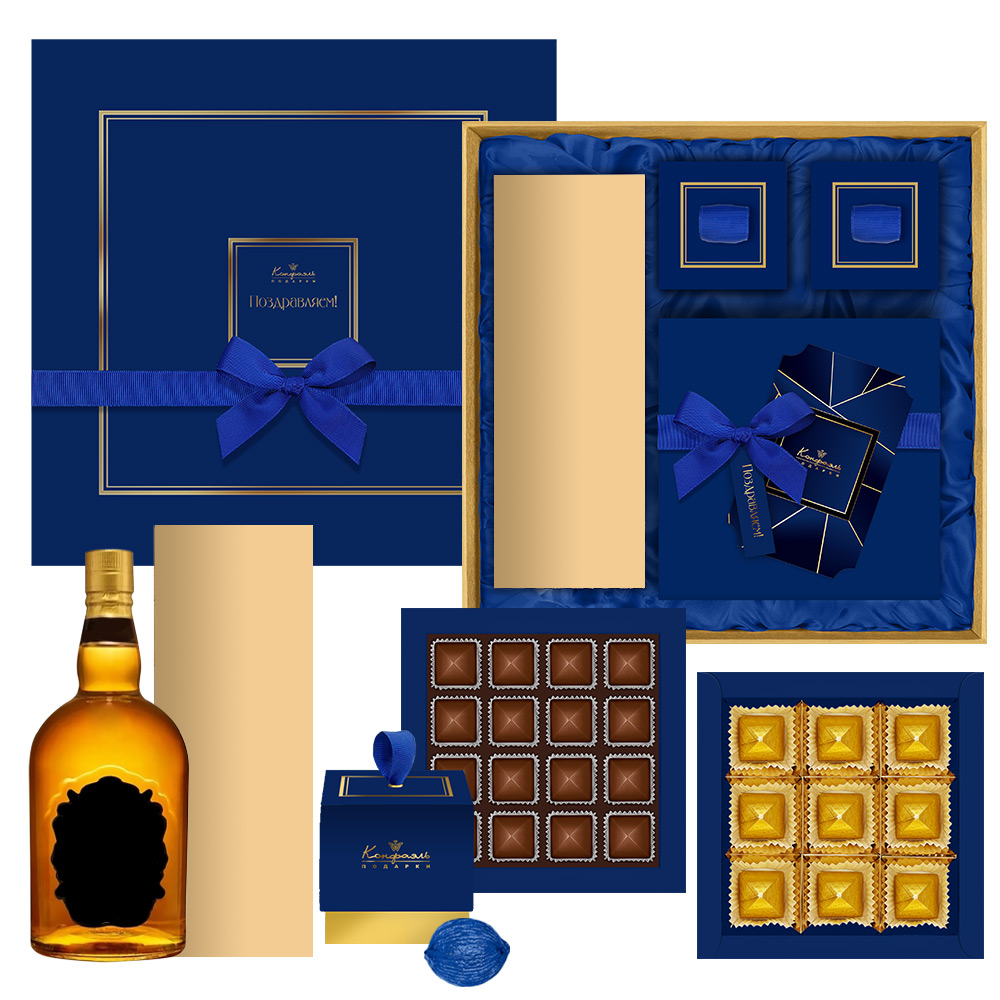 Набор: шоколадные конфеты ассорти, сухофрукты, марципановые