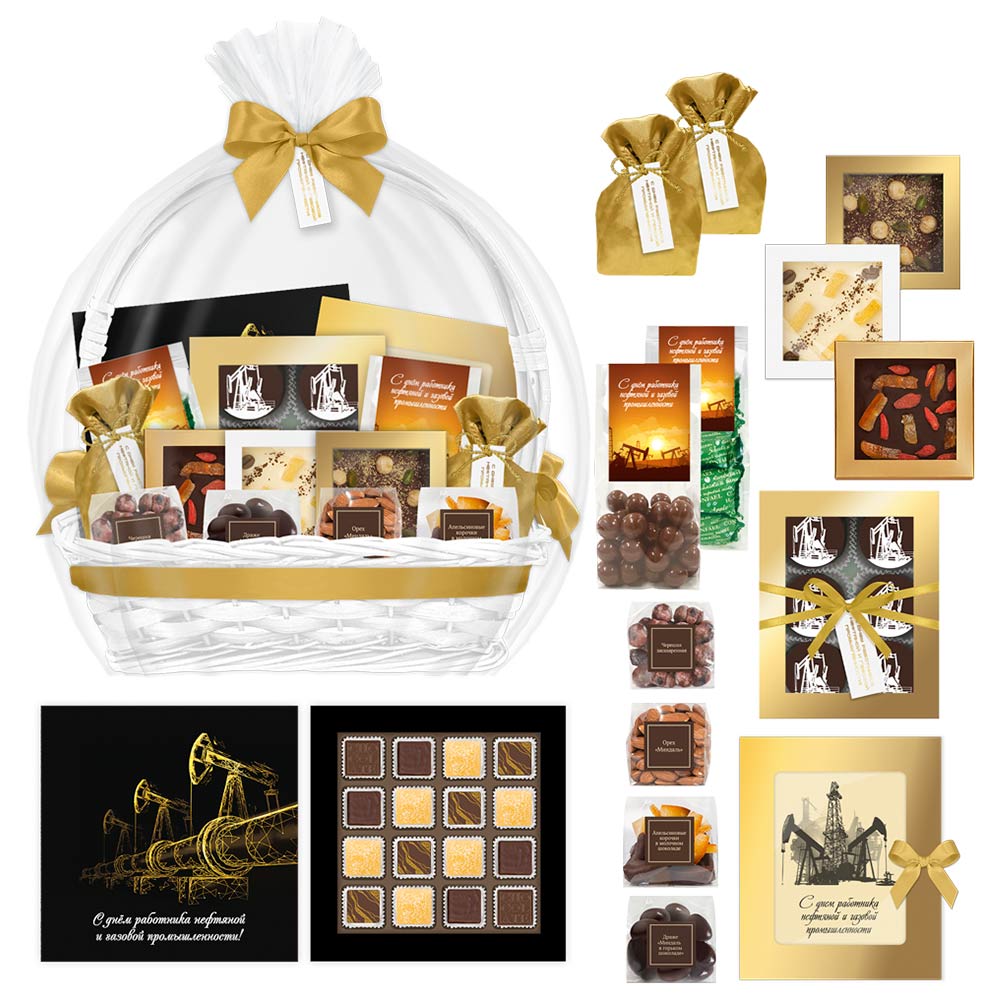 Корзина с конфетами и шоколадом 