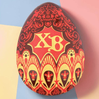 Яйцо из молочного шоколада с красным декором ХВ 30г