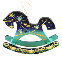 Елочная игрушка "Лошадка" синяя