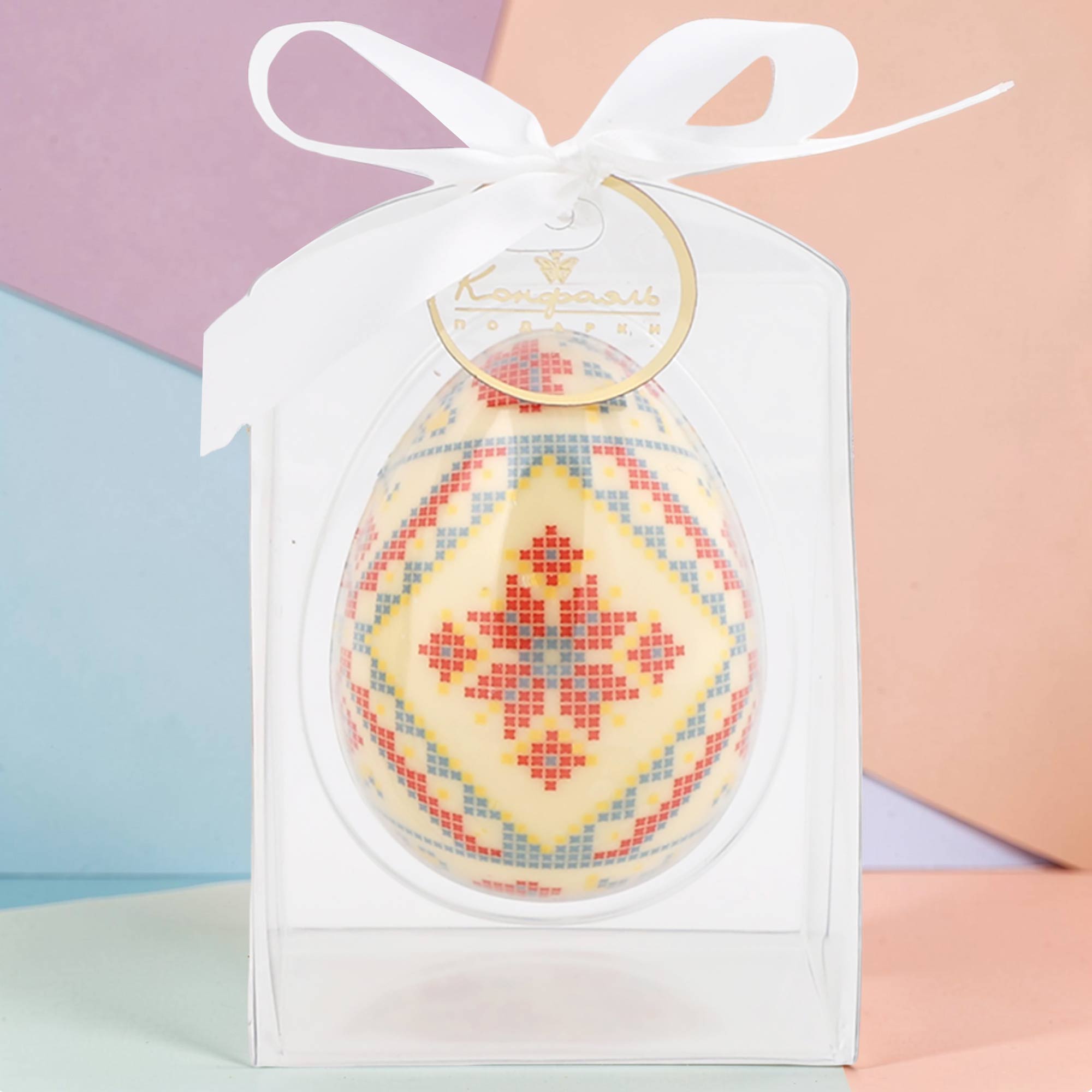 Яйцо из белого шоколада с орнаментом 30г