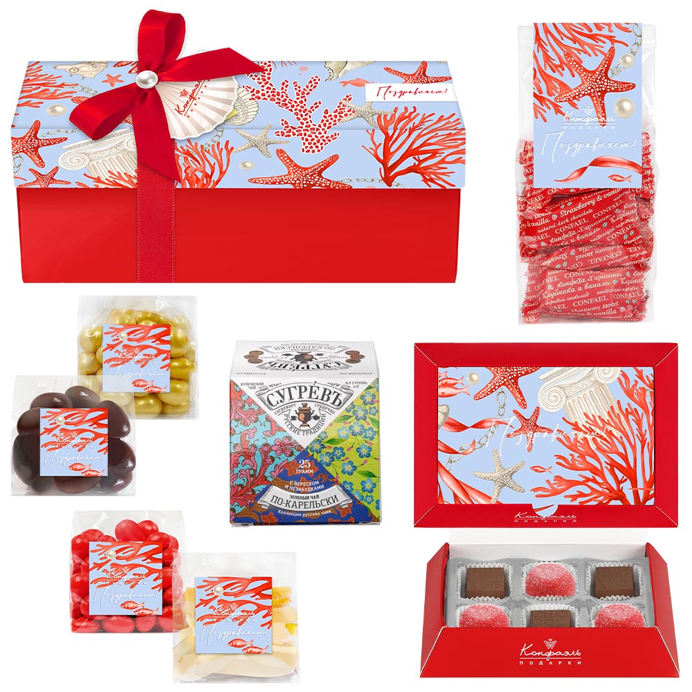 Набор: мармелад желейный, драже, конфеты глазированные 530г