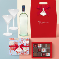 Набор: шоколадные конфеты, бокалы 2 шт