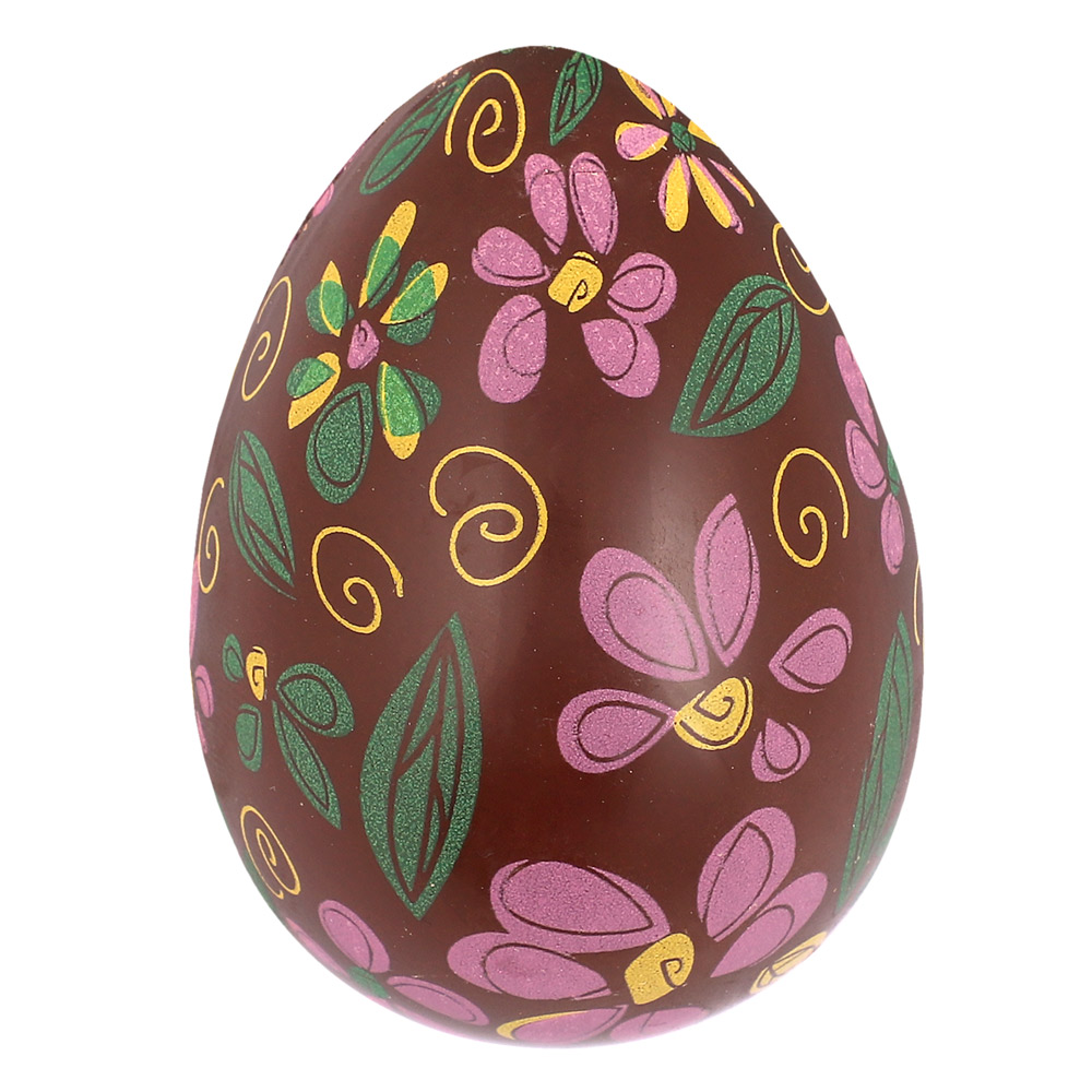 Яйцо из молочного шоколада с декором авангардные цветы 30г