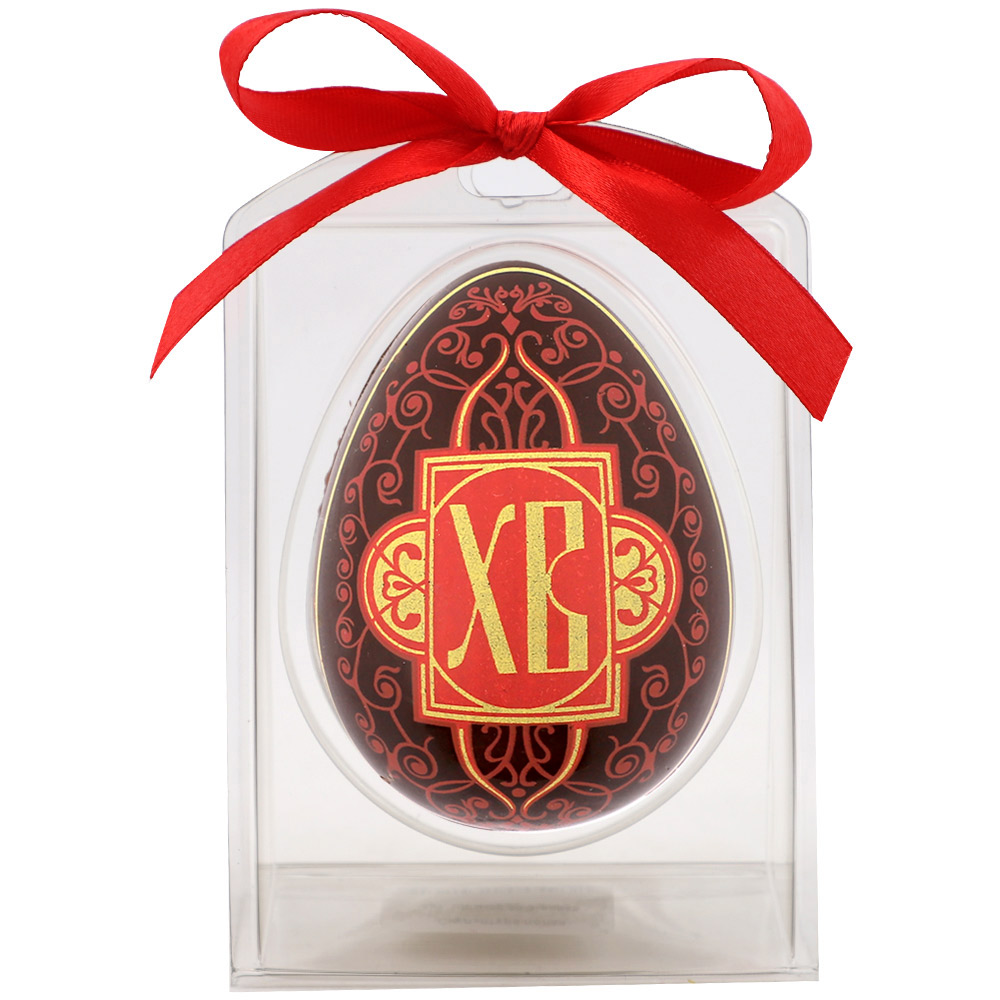 Яйцо из молочного шоколада с декором красно-желтый ХВ 30г