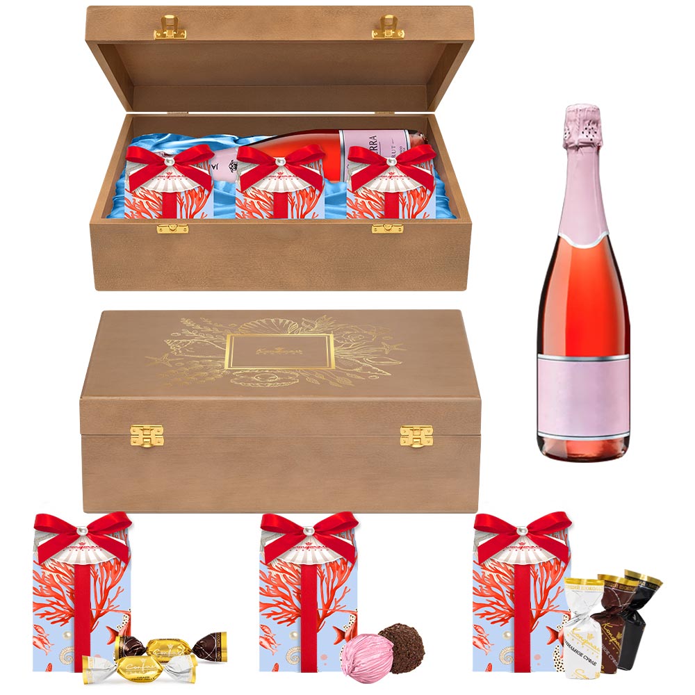 Шкатулка: суфле, марципановые конфеты, мармелад 350г