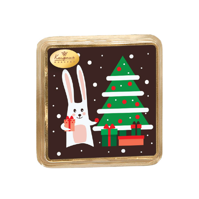 ШОКОЛАДНЫЙ КОМПЛИМЕНТ - Кролик с елкой 