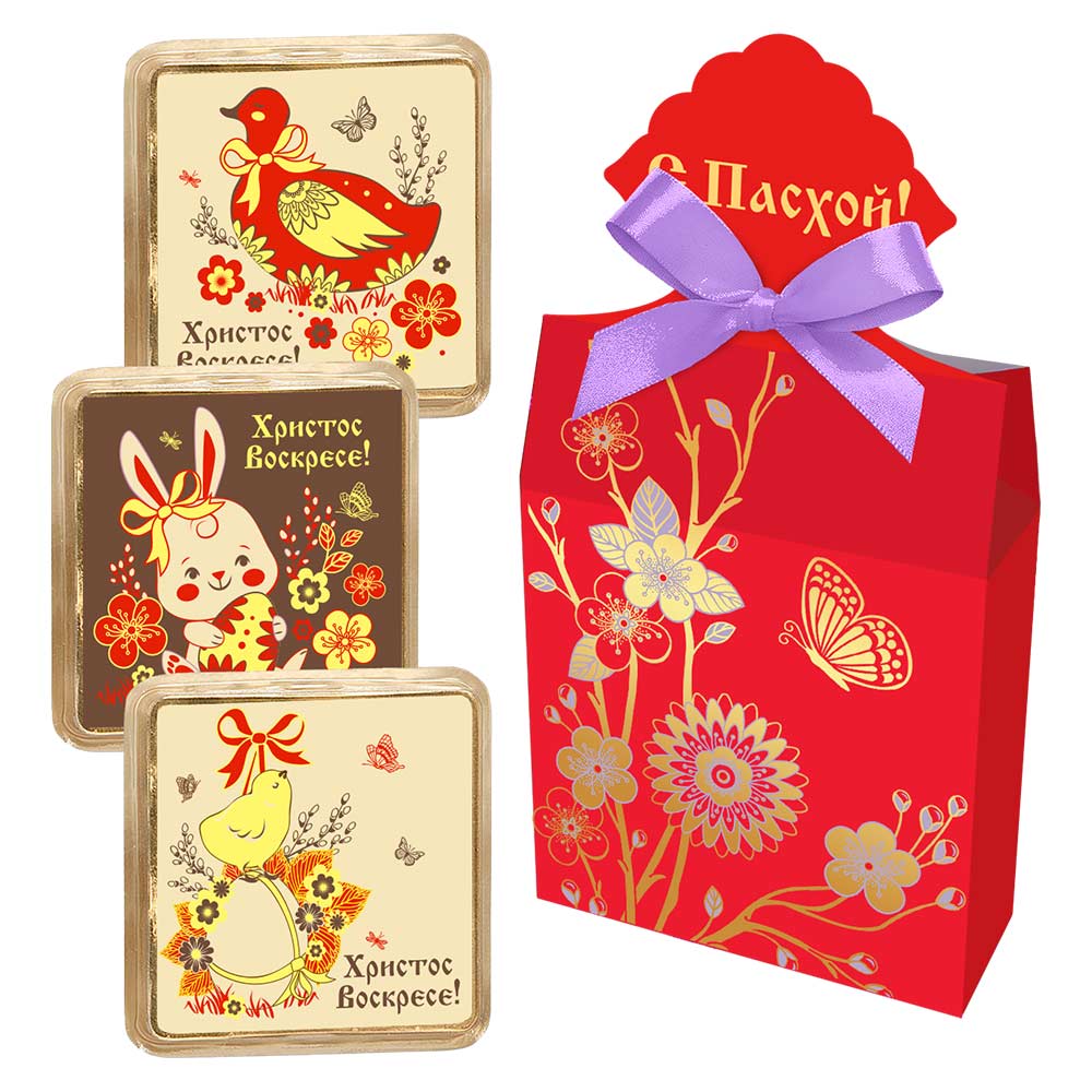 Набор шоколада белого и молочного с Пасхой 105г
