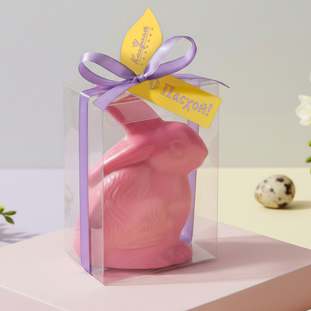 "Кролик" шоколад белый с клубникой