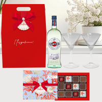 Набор: шоколадные конфеты, бокалы 2 шт