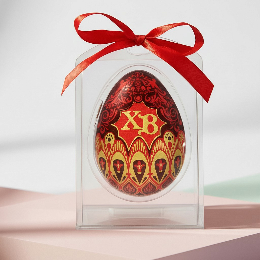 Яйцо из молочного шоколада с красным декором ХВ 30г