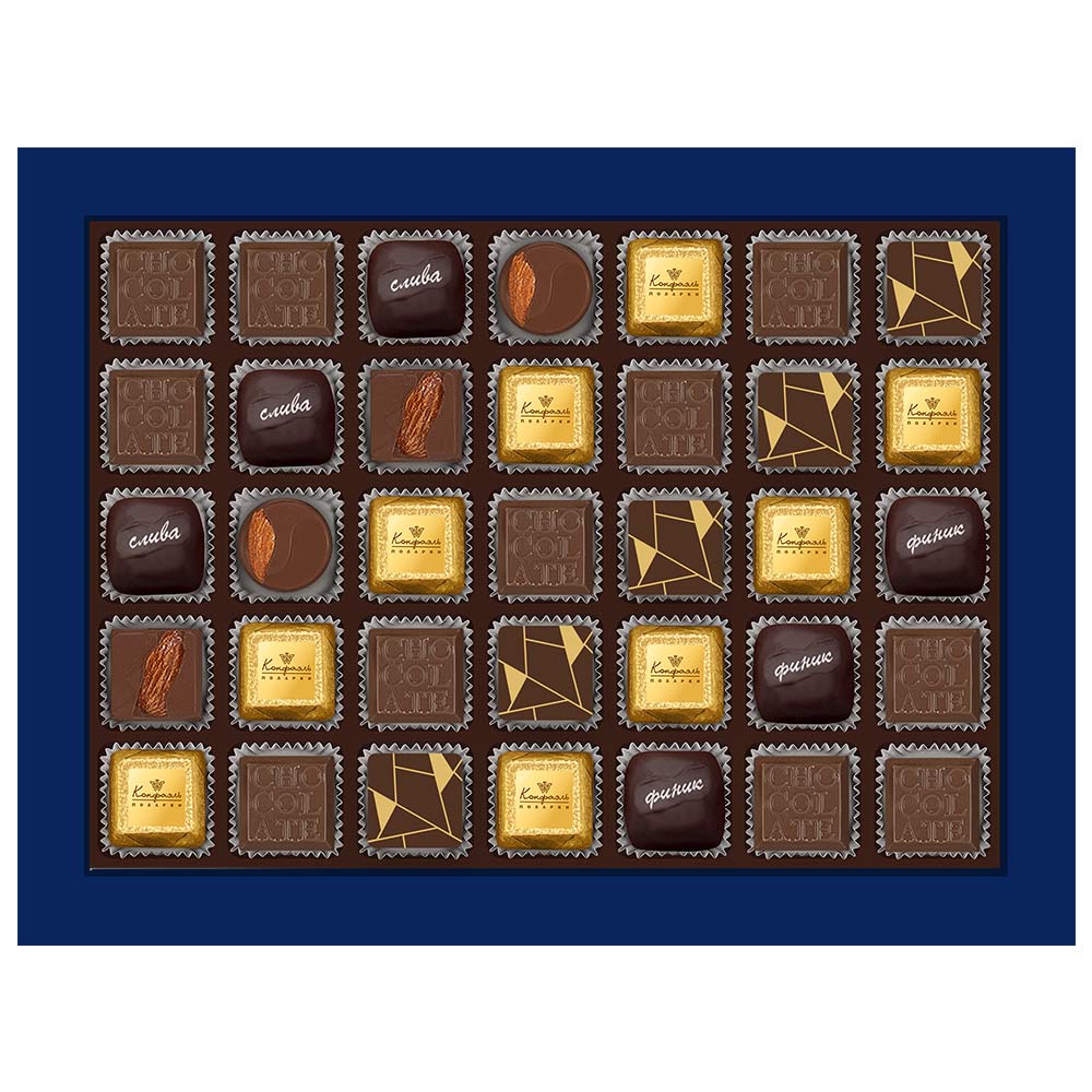 Набор: шоколад, сухофрукты, шоколадные конфеты "Ассорти" 355г