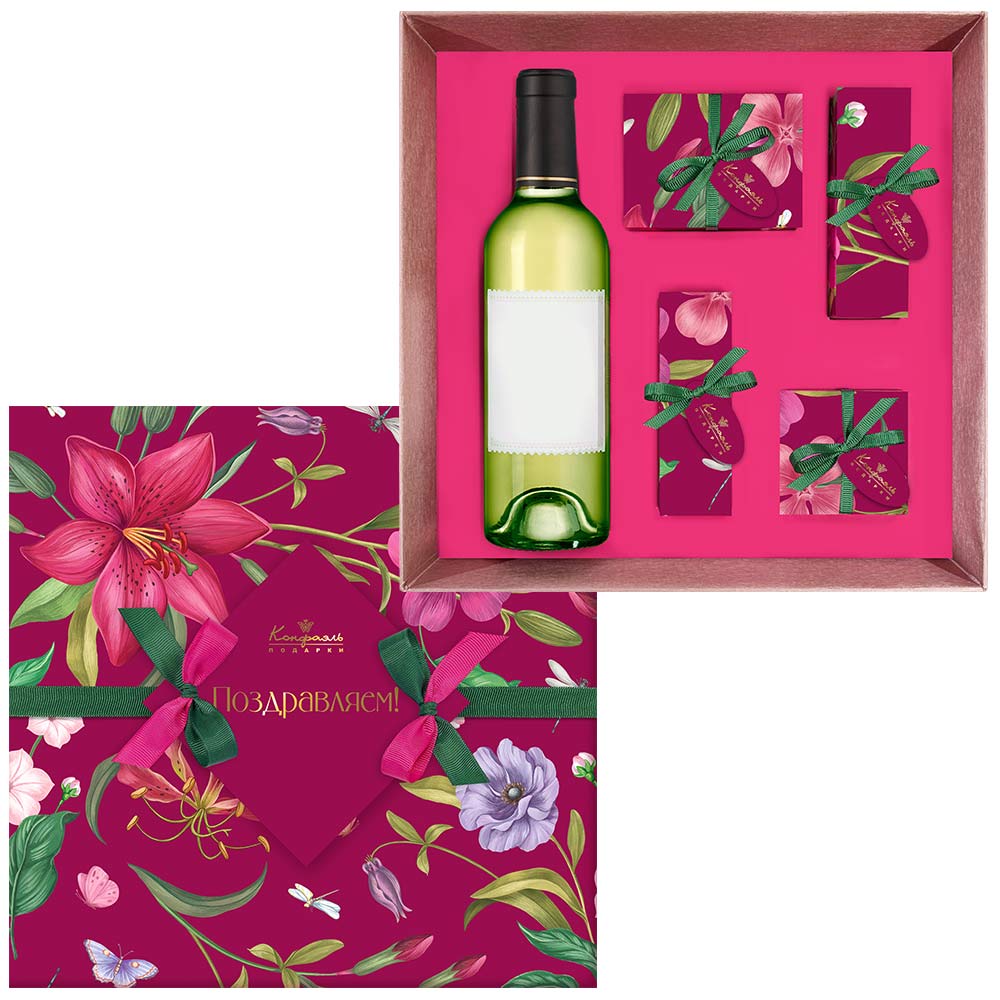 Набор: шоколад, конфеты марципановые, конфеты "Ассорти" 165г